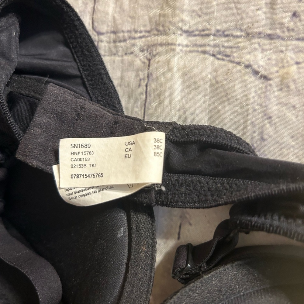 MAIDENFORM SWEET NOTHINGS BLACK LACE NUDE UNDERLAY BRA SIZE 38C - Picture 7 of 9